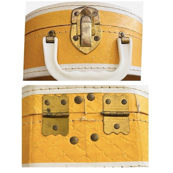 Vintage Luce Flocked Yellow Bunny Kite Child's Round Toy Case‎ Suitcase Bag - Picture 11 of 12